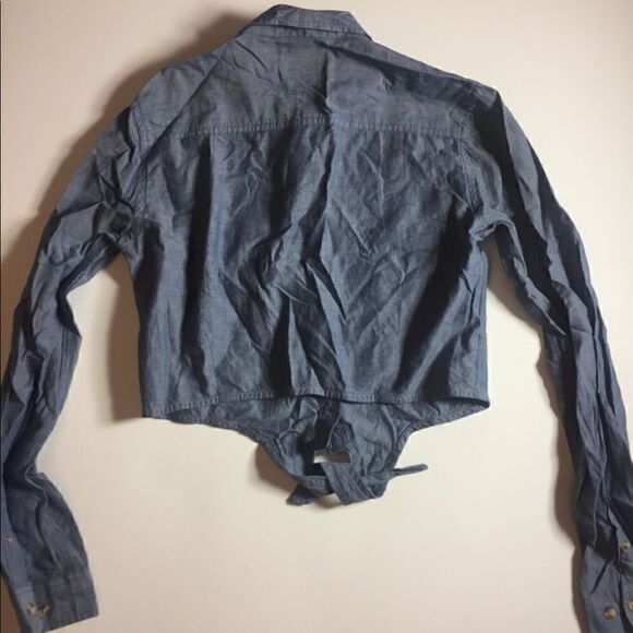 Obey Propaganda Denim Aztec Tie Waist Crop - Picture 2 of 4